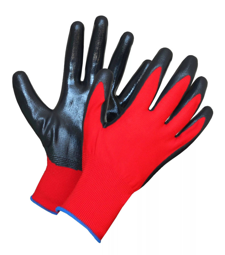 Нейлоновые перчатки с обливом, 10 размер 